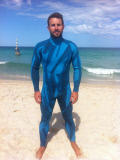 Wetsuits launched that fool sharks into not attacking the wearer, Fremantle, Australia - Aug 2014