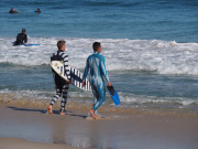 Wetsuits launched that fool sharks into not attacking the wearer, Fremantle, Australia - Aug 2014