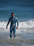 Wetsuits launched that fool sharks into not attacking the wearer, Fremantle, Australia - Aug 2014