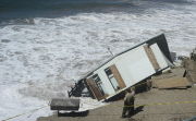 Hurricane waves torn apart Malibu lifeguard station