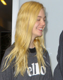 Elle Fanning gives an 'ello at LAX
