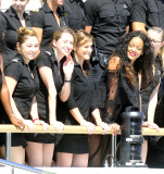 RIHANNA HAVING HER PICTURE TAKEN WITH THE CREW