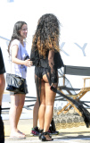 RIHANNA HAVING HER PICTURE TAKEN WITH THE CREW