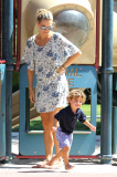 It's playtime for Molly Sims and her curly-haired cutie