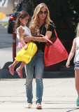 Exclusive... Denise Richards Takes Her Girls To The Jewish Federation Goldsmith Center 