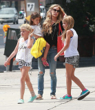 Exclusive... Denise Richards Takes Her Girls To The Jewish Federation Goldsmith Center 