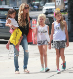 Exclusive... Denise Richards Takes Her Girls To The Jewish Federation Goldsmith Center 