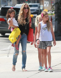 Exclusive... Denise Richards Takes Her Girls To The Jewish Federation Goldsmith Center 