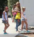 Exclusive... Denise Richards Takes Her Girls To The Jewish Federation Goldsmith Center 