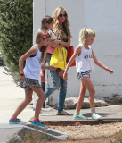 Exclusive... Denise Richards Takes Her Girls To The Jewish Federation Goldsmith Center 