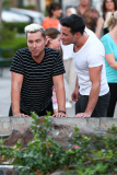 *EXCLUSIVE* Backstreet Boys¿ Lance Bass and A.J McLean reunite for dinner with the family