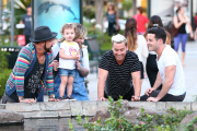 *EXCLUSIVE* Backstreet Boys¿ Lance Bass and A.J McLean reunite for dinner with the family