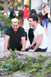 *EXCLUSIVE* Backstreet Boys¿ Lance Bass and A.J McLean reunite for dinner with the family