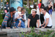 *EXCLUSIVE* Backstreet Boys¿ Lance Bass and A.J McLean reunite for dinner with the family