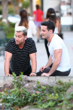 *EXCLUSIVE* Backstreet Boys¿ Lance Bass and A.J McLean reunite for dinner with the family