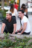 *EXCLUSIVE* Backstreet Boys¿ Lance Bass and A.J McLean reunite for dinner with the family