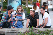 *EXCLUSIVE* Backstreet Boys¿ Lance Bass and A.J McLean reunite for dinner with the family