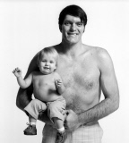 American actor Richard Kiel with his son Richard. 1976.
