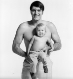 American actor Richard Kiel with his son Richard. 1976.
