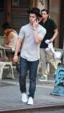 Nick Jonas and Joe Jonas Having Lunch in Soho