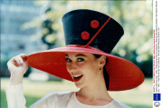 Fashion Women Hats - 1990 - Philip Somerville Hat Collection. Rhonda Gibb Wearing 'dickens' Hat