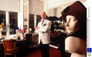 Hat Designer Philip Somerville in his shop, London, Britain - 1992