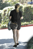 Mandi Gosling arrives at Eva Mendes's home after the birth of her niece