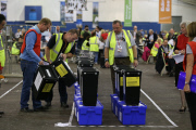 Scottish Independence Referendum Count Collation Event, Royal Highland Centre, Ingliston, Edinburgh, Scotland, Britain - 18 Sep 2014