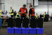 Scottish Independence Referendum Count Collation Event, Royal Highland Centre, Ingliston, Edinburgh, Scotland, Britain - 18 Sep 2014