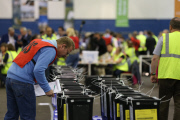Scottish Independence Referendum Count Collation Event, Royal Highland Centre, Ingliston, Edinburgh, Scotland, Britain - 18 Sep 2014