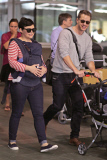 Josh Dallas and Ginnifer Goodwin with Baby Oliver arrive back in Canada