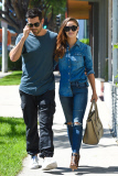 Cara Santana and Jesse Metcalfe casually walking arm in arm in LA