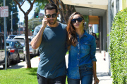 Cara Santana and Jesse Metcalfe casually walking arm in arm in LA