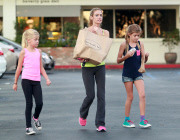 Exclusive... Denise Richards Takes Her Daughters To Beverly Glen Deli 