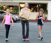 Exclusive... Denise Richards Takes Her Daughters To Beverly Glen Deli 