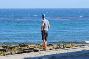 *EXCLUSIVE* Chris Martin seeks inspiration by the sea!