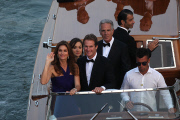 Clooney and guests sail to to pre-wedding dinner