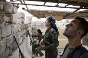 Syrian-Kurdish YPJ fighters on the Syrian-Iraq Border - 28 Sep 2014