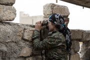 Syrian-Kurdish YPJ fighters on the Syrian-Iraq Border - 28 Sep 2014