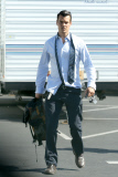 *EXCLUSIVE* Josh Duhamel is in a hurry to go home after a day of filming
