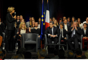 France former President's Nicolas Sarkozy  in a political meeting at the Maurice Ravel's Hall of Velizy Villacoublay, France, 06/10/2014