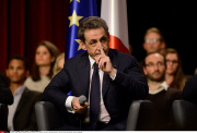 France former President's Nicolas Sarkozy  in a political meeting at the Maurice Ravel's Hall of Velizy Villacoublay, France, 06/10/2014