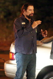 John Travolta shoots late into the night on the set of ¿Life On The Line¿