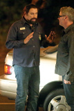 John Travolta shoots late into the night on the set of ÒLife On The LineÓ