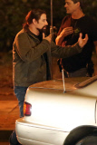 John Travolta shoots late into the night on the set of ÒLife On The LineÓ