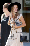 Boho chic Amber Heard and her little friend go Shopping in Savannah