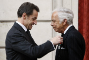 Nicolas Sarkozy awards Ralph Lauren in Paris