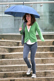 Dakota Johnson films ¿Fifty Shades of Grey¿ reshoots in the torrential rain