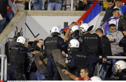 Belgrade Clashes during Euro 2016 Group I qualifying match between Serbia and Albania