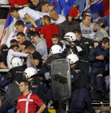 Belgrade Clashes during Euro 2016 Group I qualifying match between Serbia and Albania